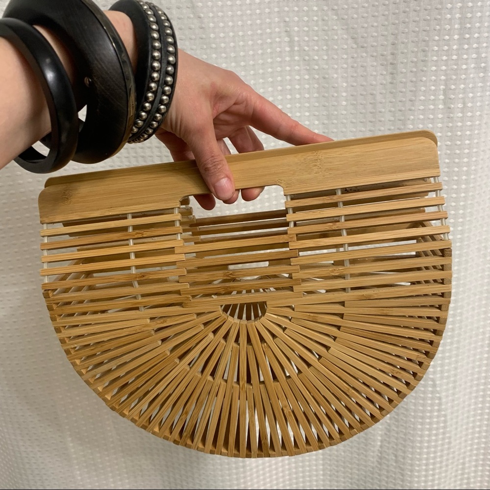 Summer Bamboo Basket Handbag Purse NEW
